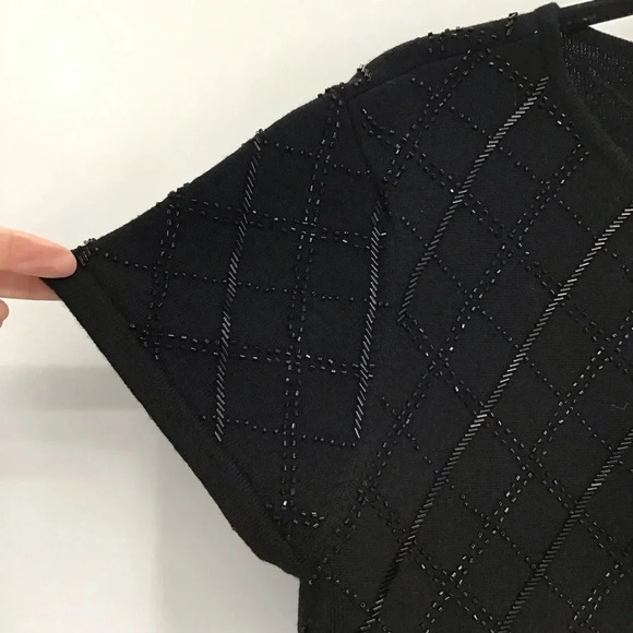 Talbots Women’s Merino Wool Embellished Beaded Short Sleeve Sweater NWT Size L - Picture 5 of 7